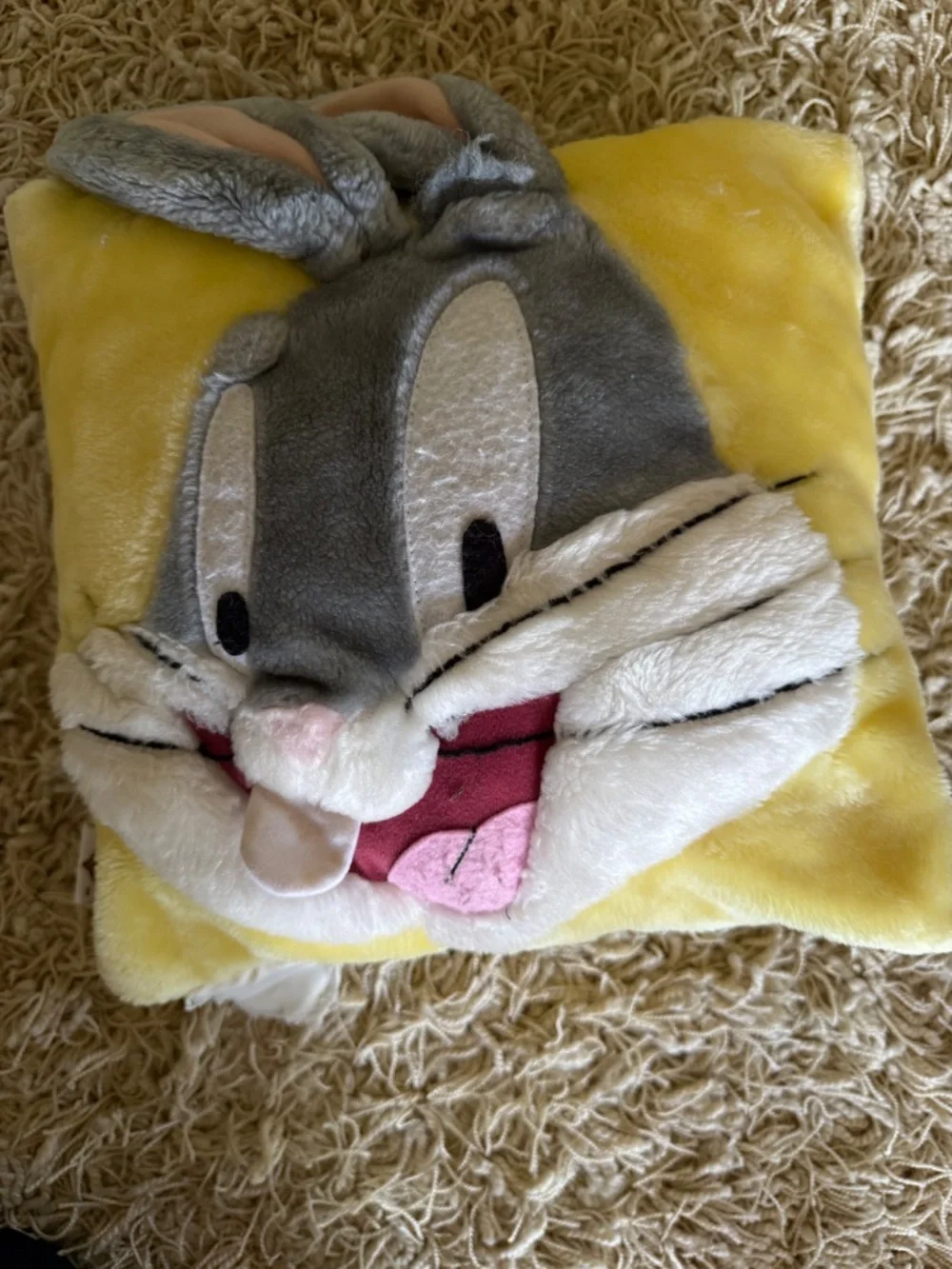 Bugs Bunny Plush Throw Pillow Warner Bros Looney Tunes Vintage 2000